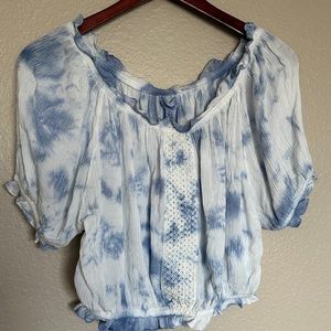 Kiwi & Punch, Tie dye Blue and white shirt.